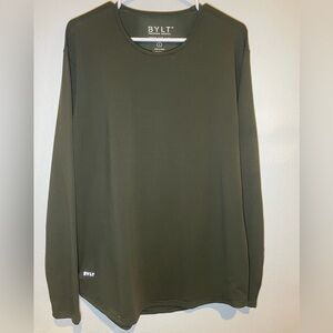 Men's BYLT Olive Long Sleeve Shirt